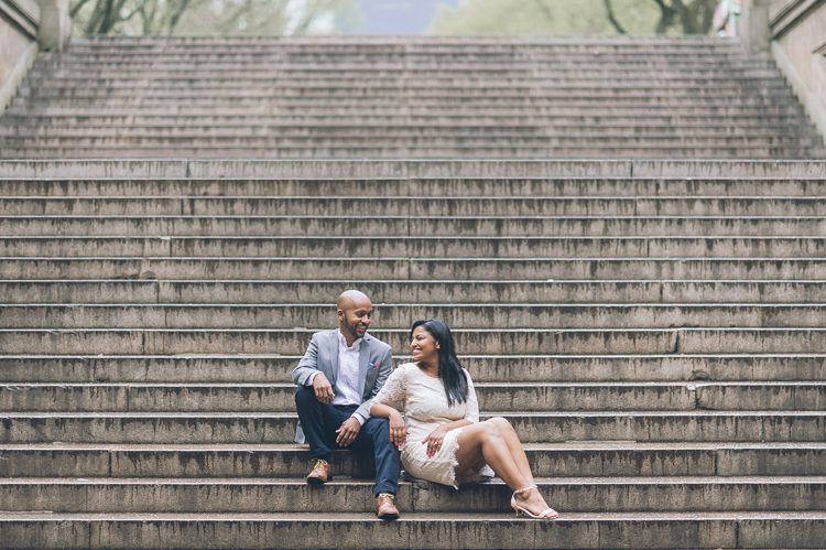 Susan and Kurien's Rainy Spring Central Park, NY engagement photography by NY NJ Wedding Photographers Pearl Paper Studio.