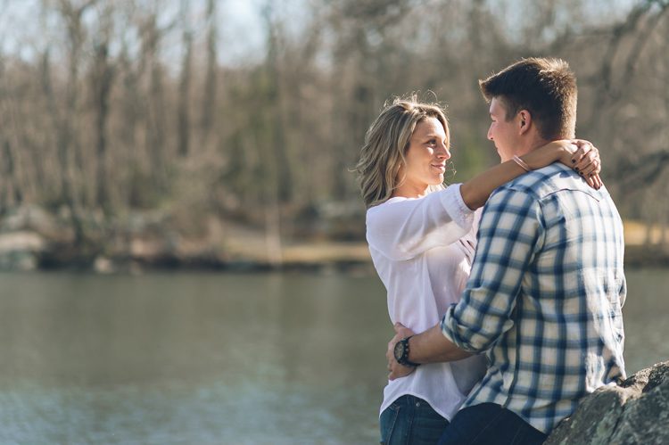 Janelle and Chris' romantic engagement session at Silas Condict County Park in Kinnelon, NJ. Engagement photography by NY NJ Wedding Photographers Pearl Paper Studio.
