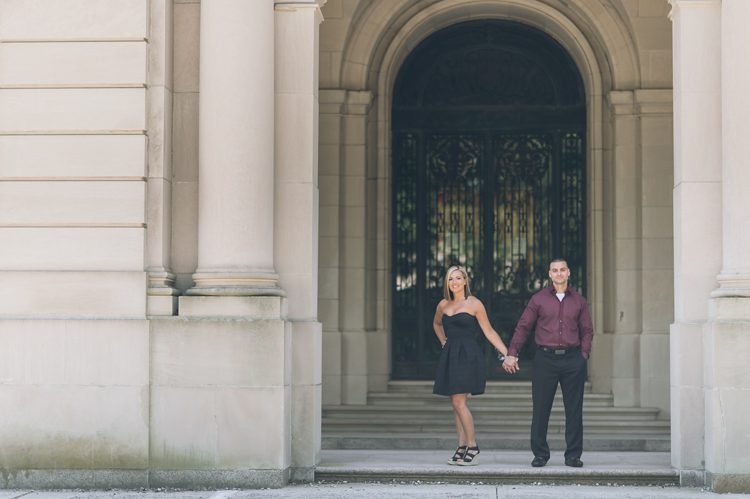 Brittany and Michael's summer engagement at Monmouth University, NJ captured by NY NJ Wedding Photographers Pearl Paper Studio.