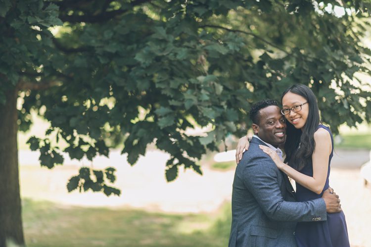Ting and Abel's Brooklyn NY engagement photography at Grand Army Plaza captured by NY NJ Wedding Photographers Pearl Paper Studio.