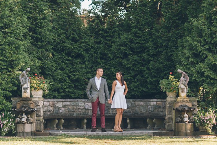 NJ Botanical Garden's wedding venue Skylands Manor romantic engagement session with Danielle and Peter this summer captured by NY NJ Wedding Photographers Pearl Paper Studio.