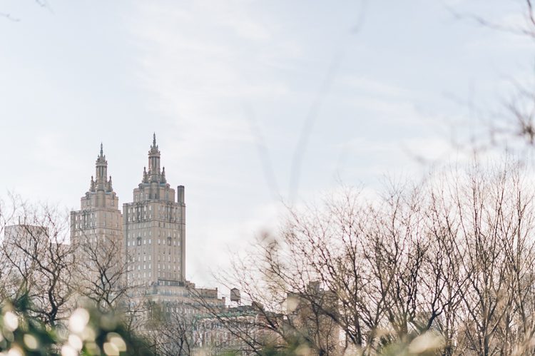 Belvedere Castle Central Park NYC engagement session with Bu and Anthony on February afternoon captured by NYC & NJ Wedding Photographers Pearl Paper Studio.