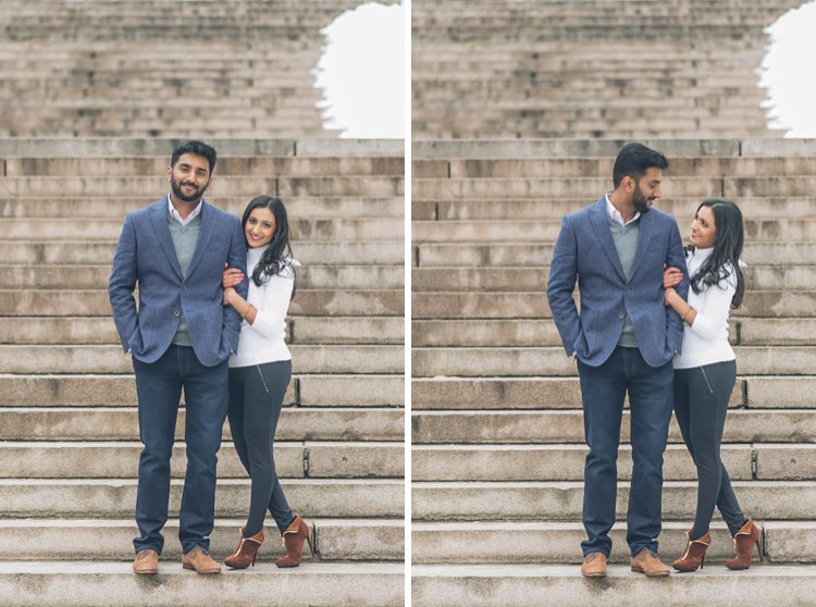Winter snow engagement session at Central Park NY with Sophia and Ebby captured by NY & NJ Wedding Photographers Pearl Paper Studio.