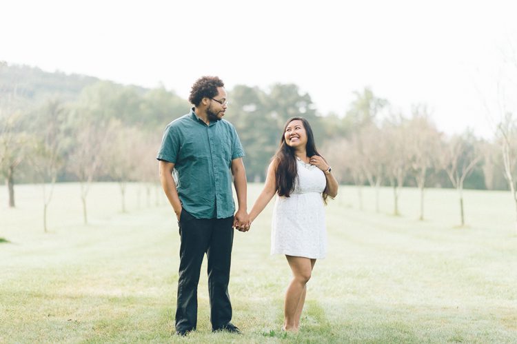 New Jersey Botanical Garden Skylands Ringwood Manor NJ fall engagement photo with Lorraine and Aaron captured by NY & NJ Wedding Photographers Pearl Paper Studio.