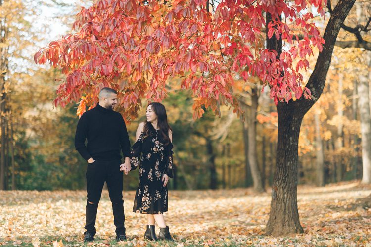 Frelinghuysen Arboretum Morristown NJ engagement session with Derya and Cem photograph by MJ from NY & NJ Wedding Photographers Pearl Paper Studio.