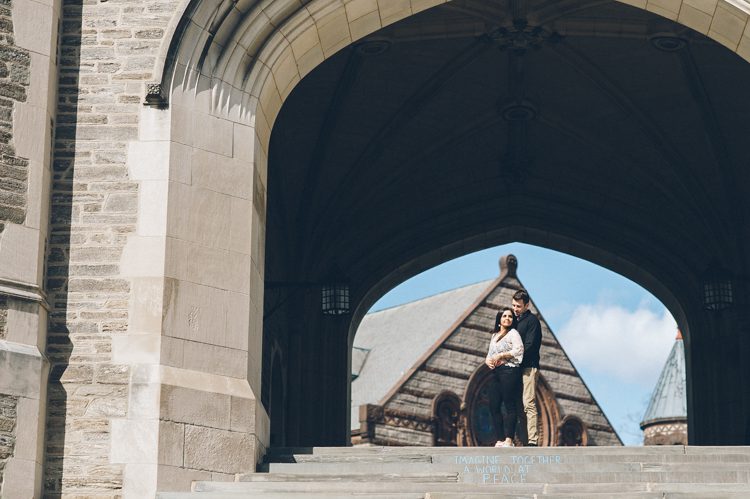 We are here at ivy league Princeton University in Princeton NJ for Danielle and Robert's Spring engagement session captured by MJ from NY & NJ Wedding Photographers Pearl Paper Studio.