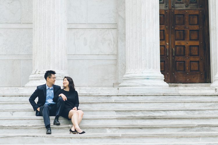 Princeton University Campus is one of the NJ's most picturesque campus with amazing columns, we had the opportunity to photograph Geeny and Sean's engagement session here in Princeton. Captured by Steve from Pearl Paper Studio, NY and NJ Wedding Photography Studio.