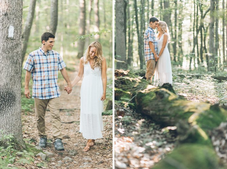 Visit to Surise Mountain in Sussex NJ with Megan and Ryan who was looking for more green and nature backdrop for their engagement session. Engagement phots captured by Miles from Pearl Paper Studio, NY and NJ Wedding Photography Studio.