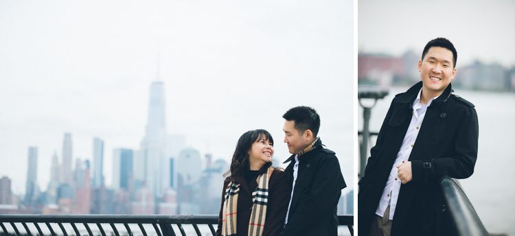 Linh and Justin's Hoboken NJ Fall Engagement Session captured by Steve from Pearl Paper Studio, NY and NJ Wedding Photography Studio.