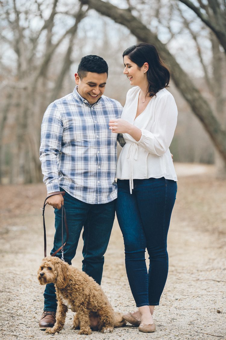 We love it when our couple bring their fur baby to the engagement session, and Casey and Ed brought along their curly haired dog to their engagement session held at Allaire State Park, where you will get to experience the historic village at allaire which was once an iron producing factory. Visitors can experience history directly through hands-on activities. Casey and Ed used this historic iron work factory as their backdrop for their engagement session. Casey and Ed’s engagement session captured by Steve from Pearl Paper Studio, NY, NJ and destination wedding photography studio Pearl Paper Studio. Documenting fun and energetic couples and their special wedding story. We are group of story tellers with our cameras and we'd love to hear about your wedding day.