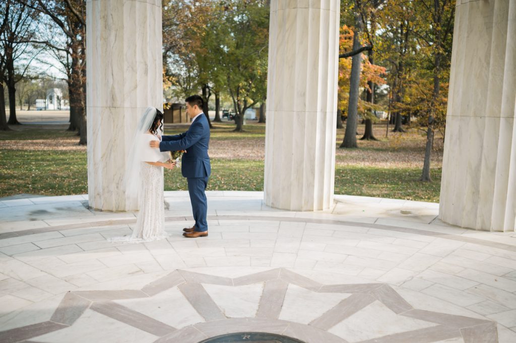 Hillary and Marcus' DC War Memorial Elopement fell on a chilly day, but the love for each other and family and friends who came to witness their beautiful DC War Memorial Elopement made everyone's hearts warm. Hillary and Marcus stared at each other in the eyes and made a promise vow to love each other for eternity. After Hillary and Marcus' elopement ceremony we walked around capital DC and got some beautiful wedding portraits for Hillary and Marcus. Hilary and Marcus' DC War Memorial Elopement captured by Miles from Pearl Paper Studio. Pearl Paper Studio is here to capture real emotions, fun couples with non-traditional wedding stories, now we are booking small intimate backyard wedding, outdoor tent wedding, farm wedding, elopements, nyc elopements. We are currently booking fall 2022 and 2023 weddings in NY, NJ and LI.