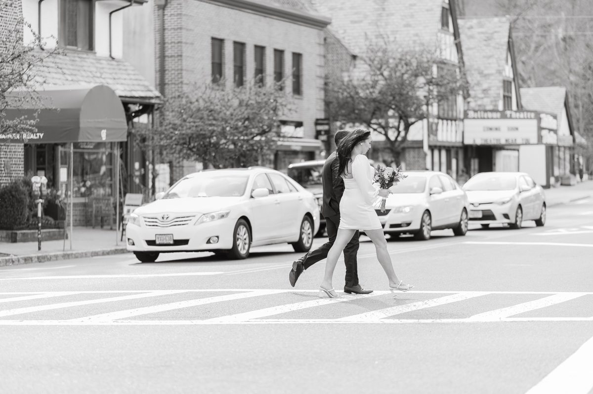 Montclair NJ is known to have awesome downtown filled with trending restaurants, bars and stores. Ashley and Monte chose to meet us in Upper Montclair for their spring engagement session. Dressed fabulously we met Ashley and Monte at a bar in downtown Montclair while they sipped on their choice of cocktails. Then we walked around the streets of Montclair searching for cool, colorful walls, alleyway. Ashley and Monte's Montclair NJ engagement session documented by MJ from Pearl Paper Studio. Pearl Paper Studio is here to capture real emotions, fun couples with non-traditional wedding stories, now we are booking small intimate backyard wedding, outdoor tent wedding, farm wedding, elopements, nyc elopements. We are currently booking fall 2022 and 2023 weddings in NJ, NY, Brooklyn and Long Island.