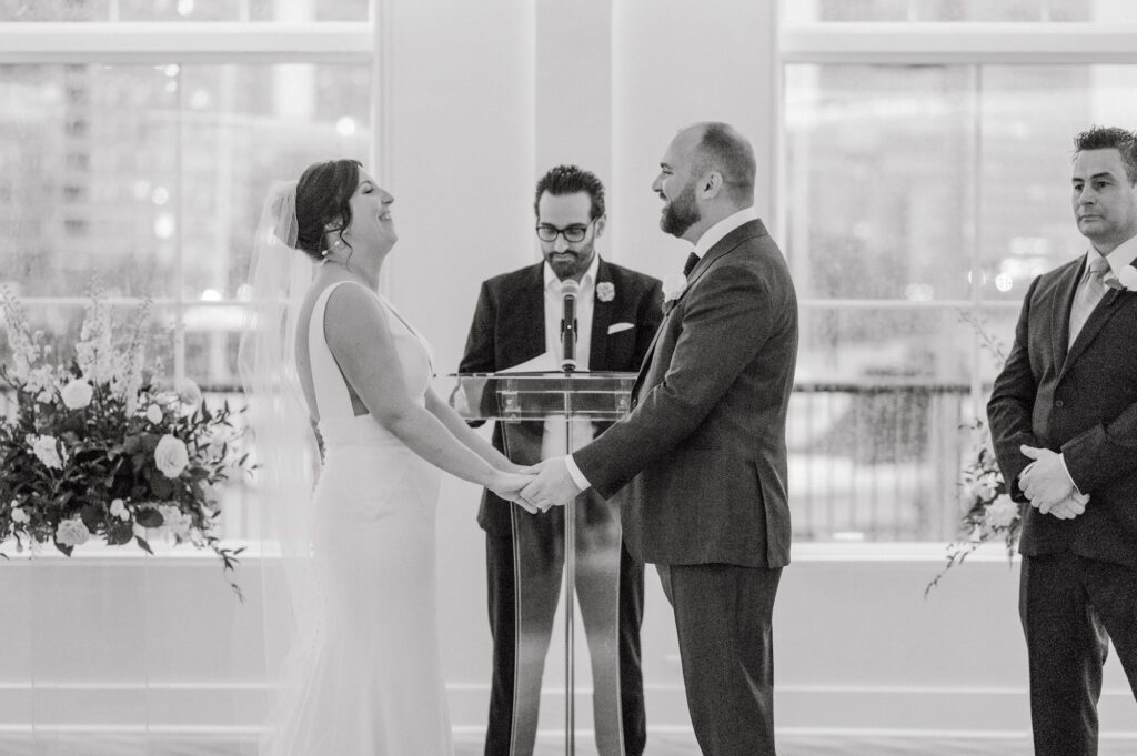 Melissa and Nick's wedding at Maritime Parc in Jersey City, NJ was finally here!
The day began with anticipation and excitement as Melissa and Nick prepared for their big moment at the Canopy Hotel in Jersey City. Surrounded by their closest friends and family, the couple shared laughter and heartfelt moments as they got ready to say "I do."
The first look was a breathtaking moment filled with emotion as Melissa and Nick set eyes on each other for the first time that day. Against the stunning backdrop of Maritime Parc.
As the sun began to set, guests gathered at Maritime Parc for the wedding ceremony, with the New York City skyline as their backdrop, Melissa and Nick exchanged vows and rings, sealing their love in front of their cherished loved ones.
Following the ceremony, the celebration continued with a cocktail hour and reception at Maritime Parc. From heartfelt speeches to energetic dancing, every moment was filled with love and joy as Melissa and Nick celebrated the beginning of their journey together as husband and wife.
Melissa and Nick Maritime Parc Jersey City NJ Wedding photographed by MJ from Pearl Paper Studio. Pearl Paper Studio is here to capture real emotions, fun couples with non-traditional wedding stories, now we are booking small intimate backyard wedding, outdoor tent wedding, farm wedding, elopements, nyc elopements. We are currently booking 2024 weddings in NJ, NY, Brooklyn and Long Island.